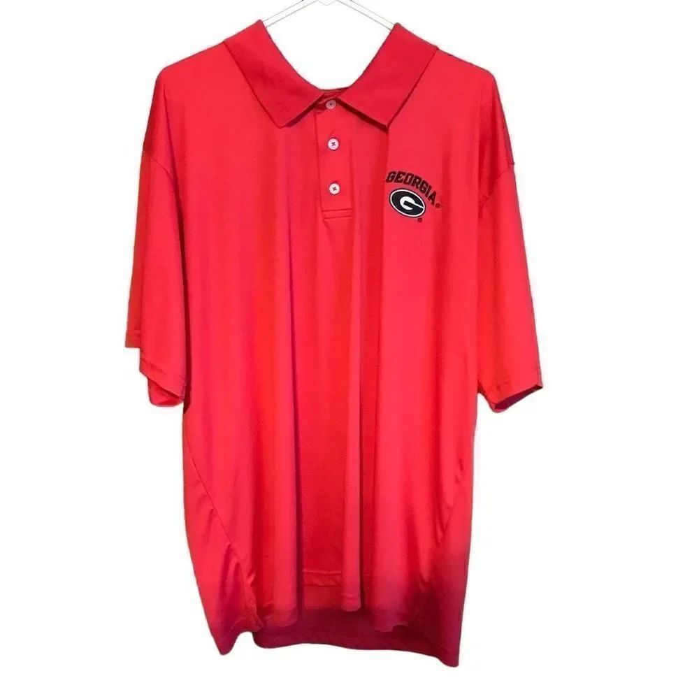 Russell Red Georgia Bulldogs football polo shirt Size 2 XL Mens